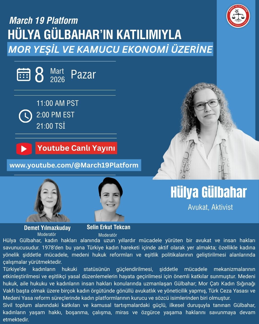 Hülya Gülbahar - March 8, 2026